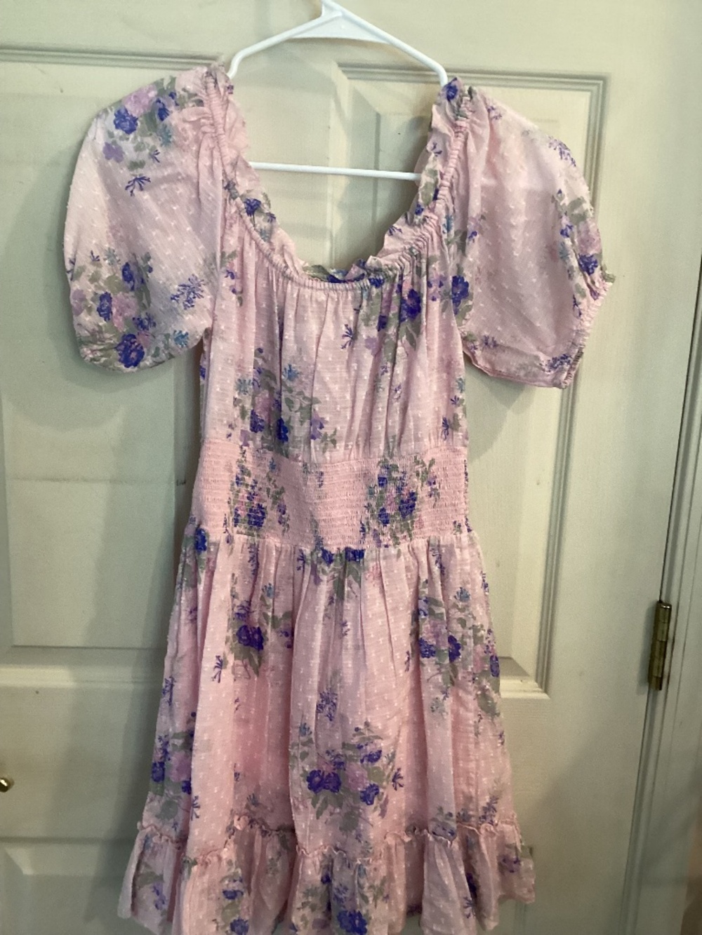 NWOT LOVE SHACK FANCY  PINK FLORAL ELASTIC WAIST SMALL